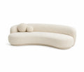 Geschwungenes 3-Sitzer-Sofa, Beige Bouclé
