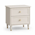 Nachttisch aus MDF mit Metalldetails, 60x40x55 cm, Beige