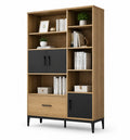 MDF-Regal Eiche und Schwarz 80x30x180 cm