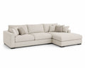 L-förmiges Sofa mit Chaiselongue aus beigem Stoff