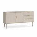 Sideboard aus Holz mit Türen und Schubladen 150x40x80 cm Beige