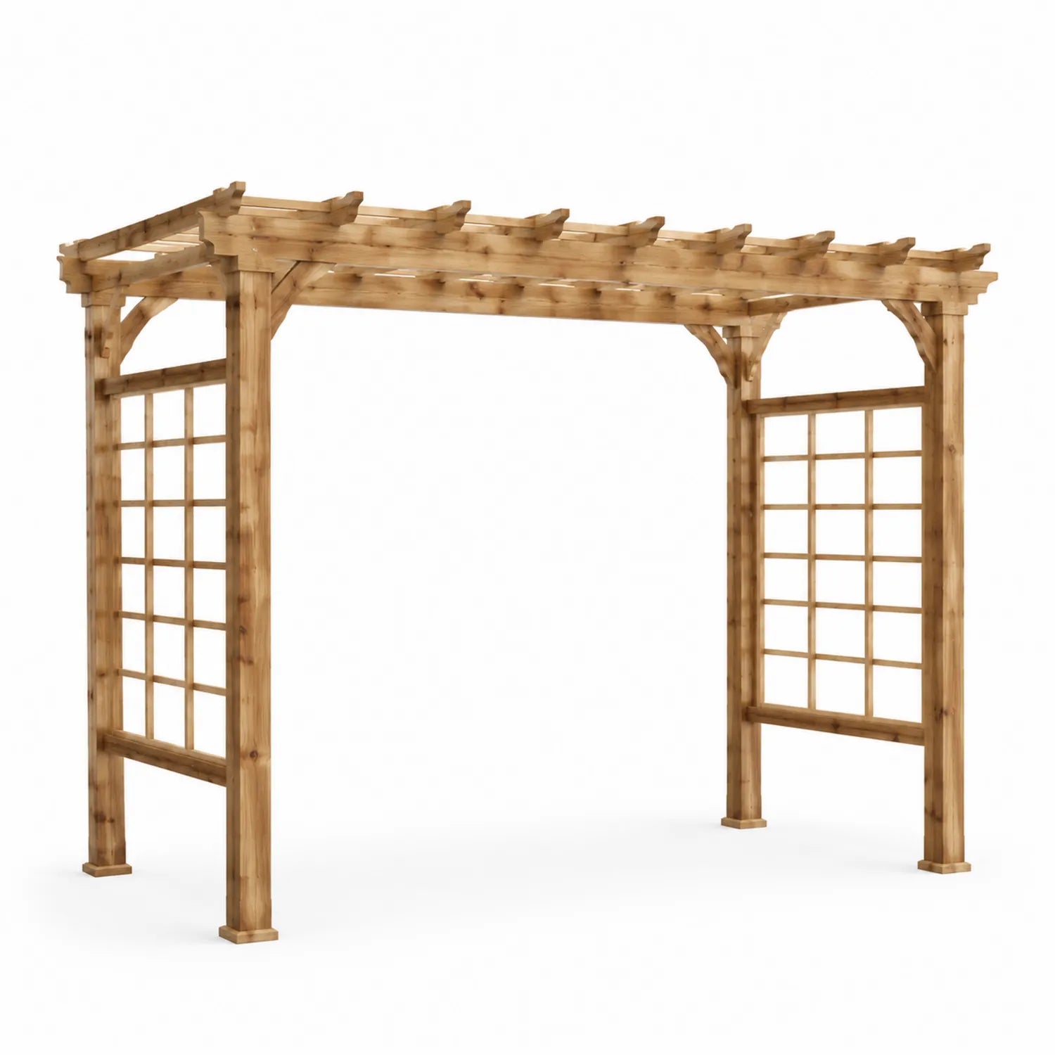 Holzpergola aus Kiefernholz mit seitlichem Gitter 300x400x250 cm
