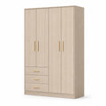 Kleiderschrank aus Holz mit 3 Türen und 3 Schubladen
