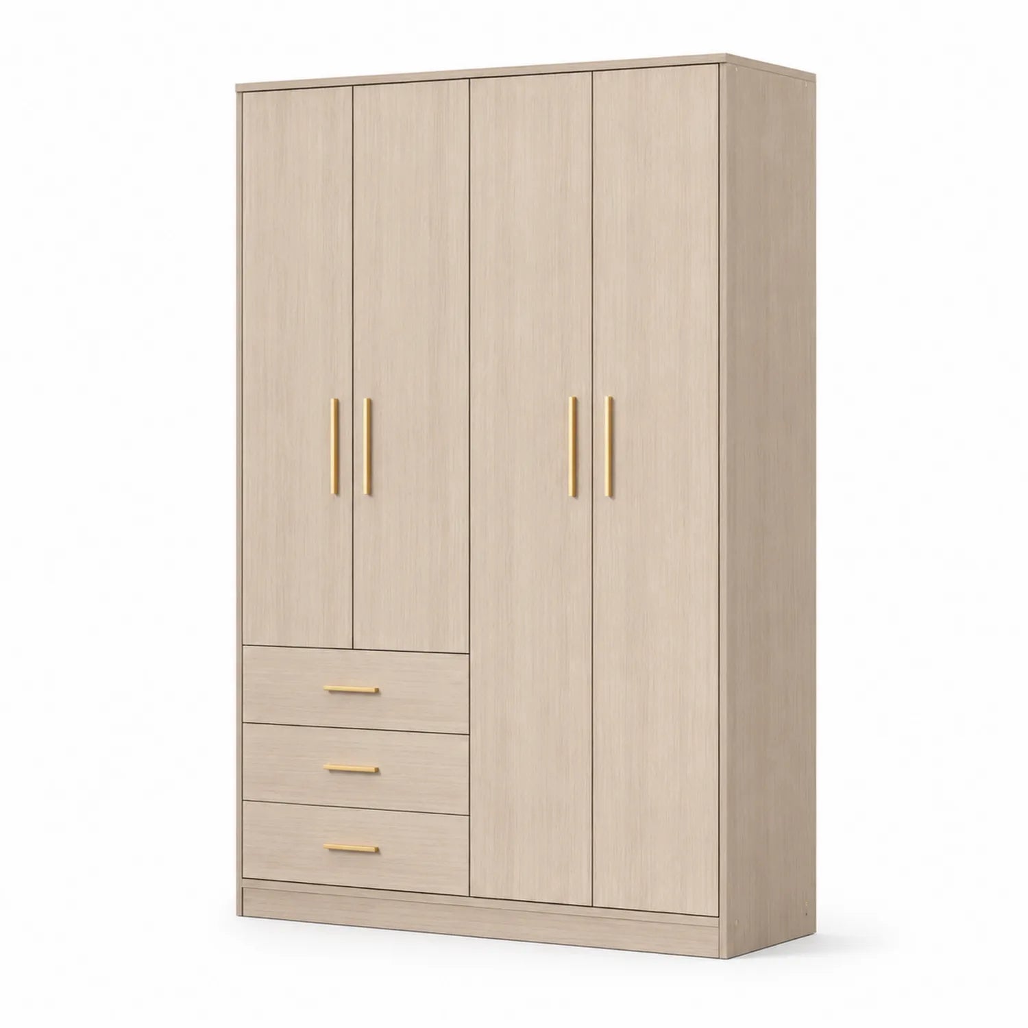 Kleiderschrank aus Holz mit 3 Türen und 3 Schubladen