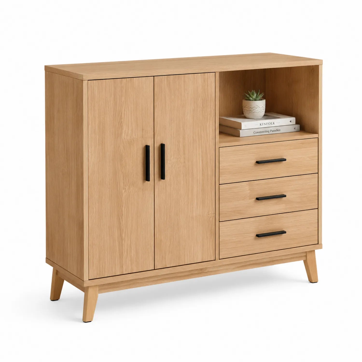 MDF-Sideboard mit Schubladen und Türen 115x40x85 cm