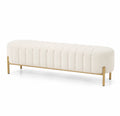 Beige Stoffbank mit goldfarbenem Metallgestell