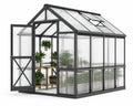 Gartengewächshaus aus Aluminium und Polycarbonat Schwarz 250x190x200 cm