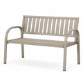 Beige Gartenbank aus Metall 120x60x80cm