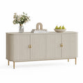 Rechteckiges Sideboard aus MDF mit gewellten Türen und Metallbeinen 150 cm