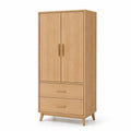 Holzschrank mit Türen und Schubladen aus Eiche 180x80x50cm