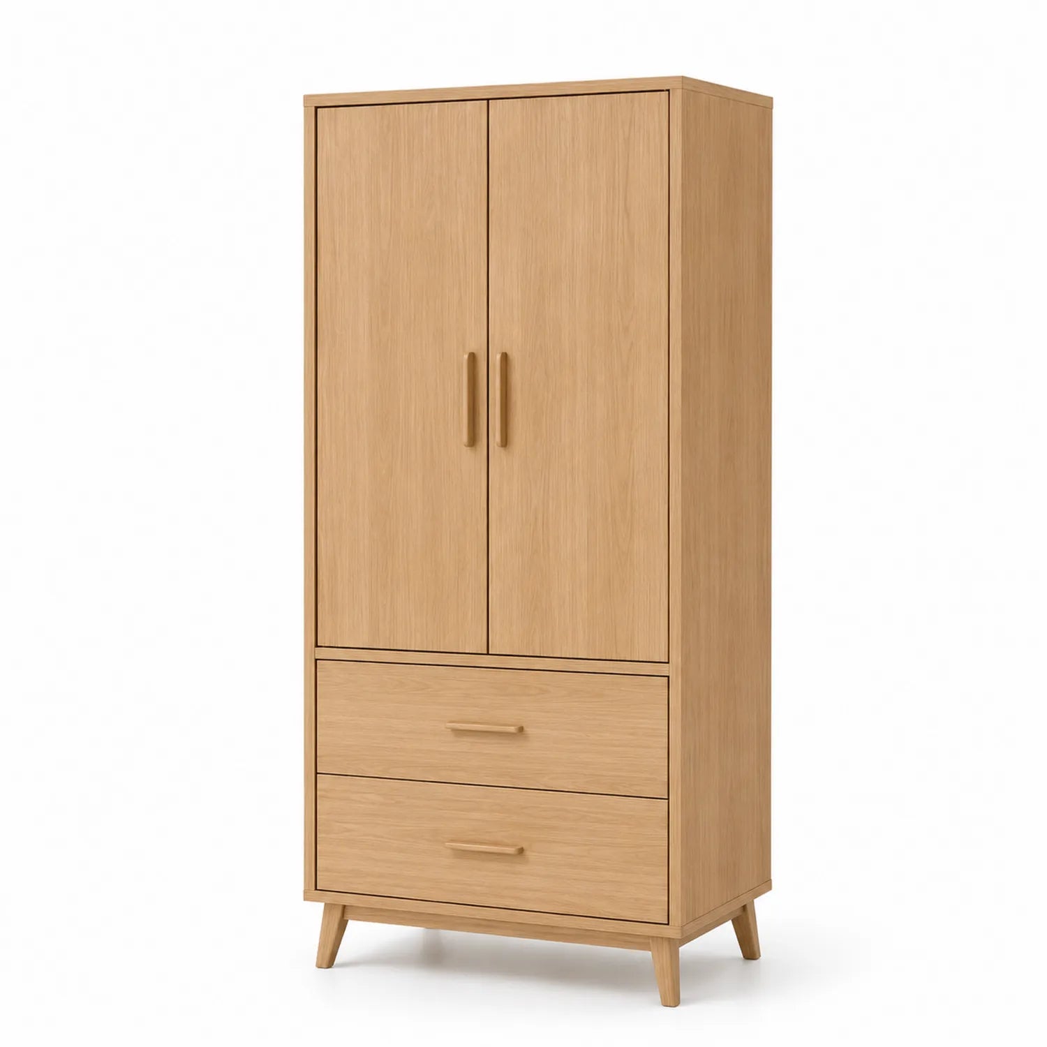 Holzschrank mit Türen und Schubladen aus Eiche 180x80x50cm