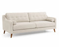3-Sitzer-Sofa aus beigem Polyestergewebe mit Holzfüßen