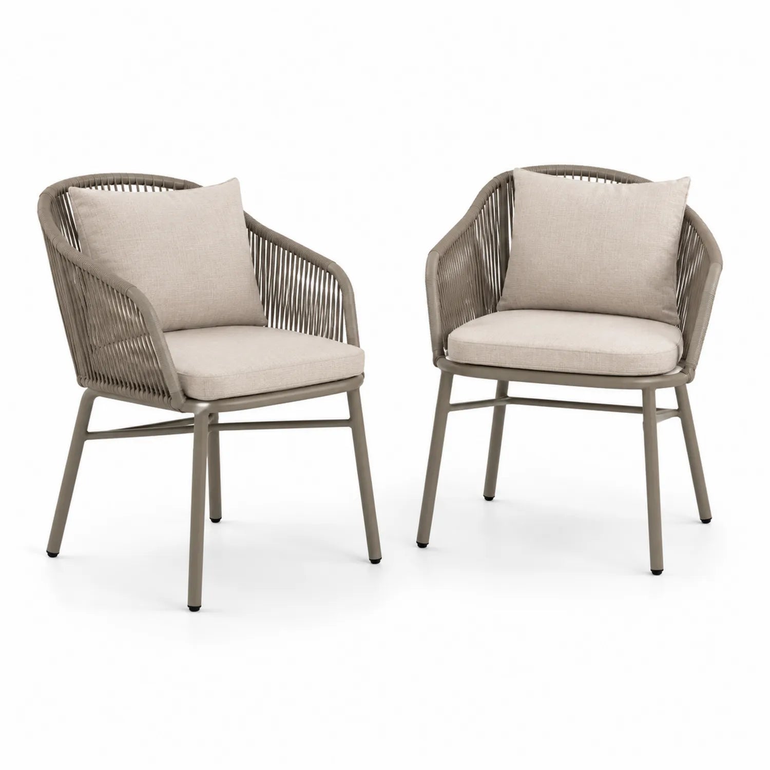 2er-Set Outdoor-Stühle mit Aluminiumrahmen und Polyesterkissen
