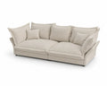 Beiges Baumwollsofa mit Kissen 220 cm