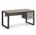 Escritorio de Madera y Metal con Cajones, 160x80x75 cm, Gris