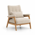 Gepolsterter Stuhl mit Eichenholzgestell Beige