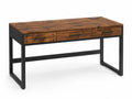 Escritorio de Madera MDF y Acero con 3 Cajones, Marrón y Negro