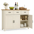 Sideboard aus Holz mit Türen und Schubladen Beige 120x40x85 cm
