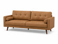 3-Sitzer-Sofa aus braunem Kunstleder