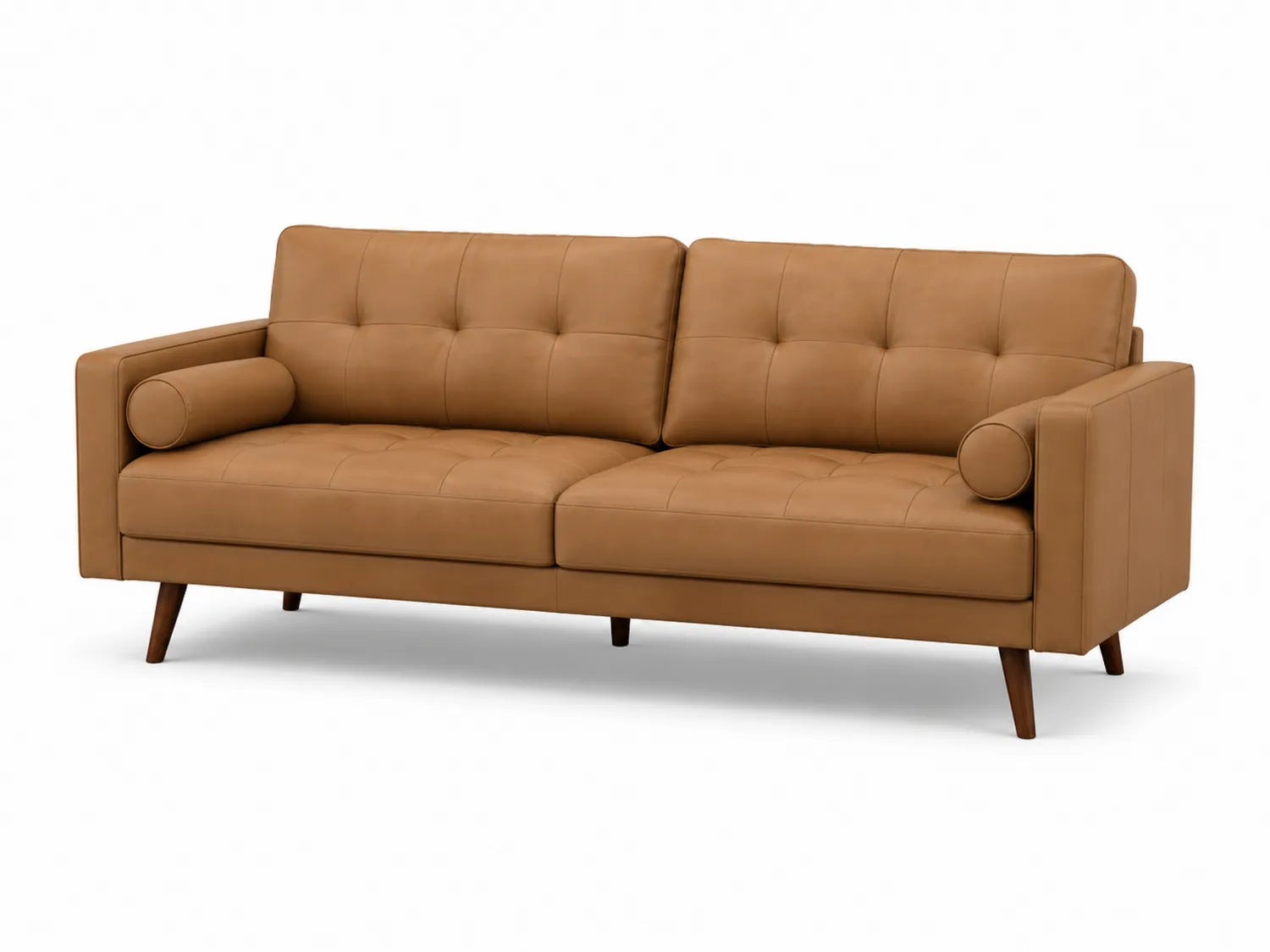 3-Sitzer-Sofa aus braunem Kunstleder