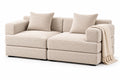 Beiges, modulares 2-teiliges Sofa aus Baumwolle