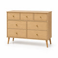 Kommode aus Holz mit 7 Schubladen 80x120x40cm Eiche